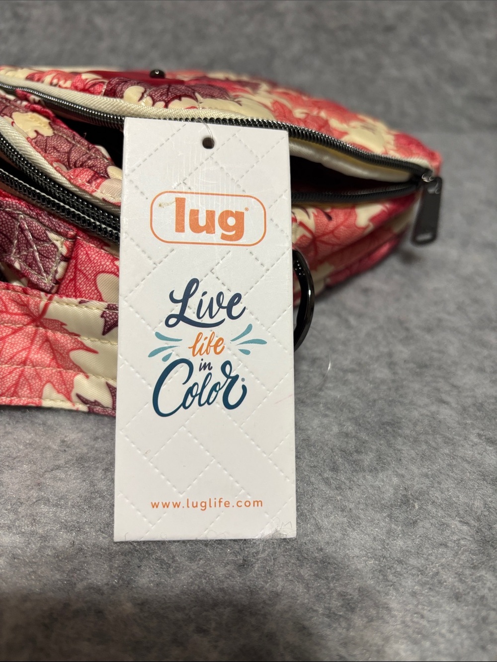 Lug RFID Crossbody with Charm Bar Skeeter Maples Cream NWT - Picture 9 of 14